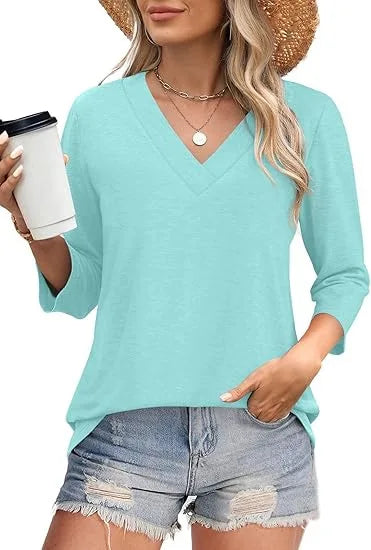 Carine - T-shirt mit V-Ausschnitt