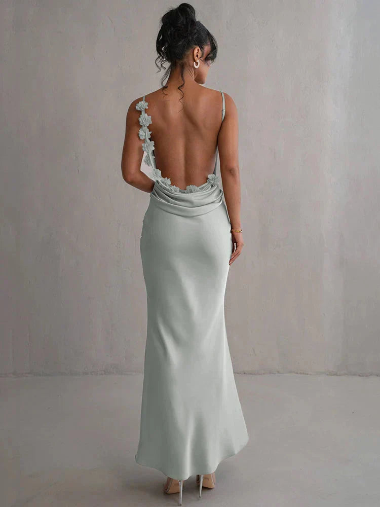 Cassiane - Kleid aus Satin mit Blumenmuster
