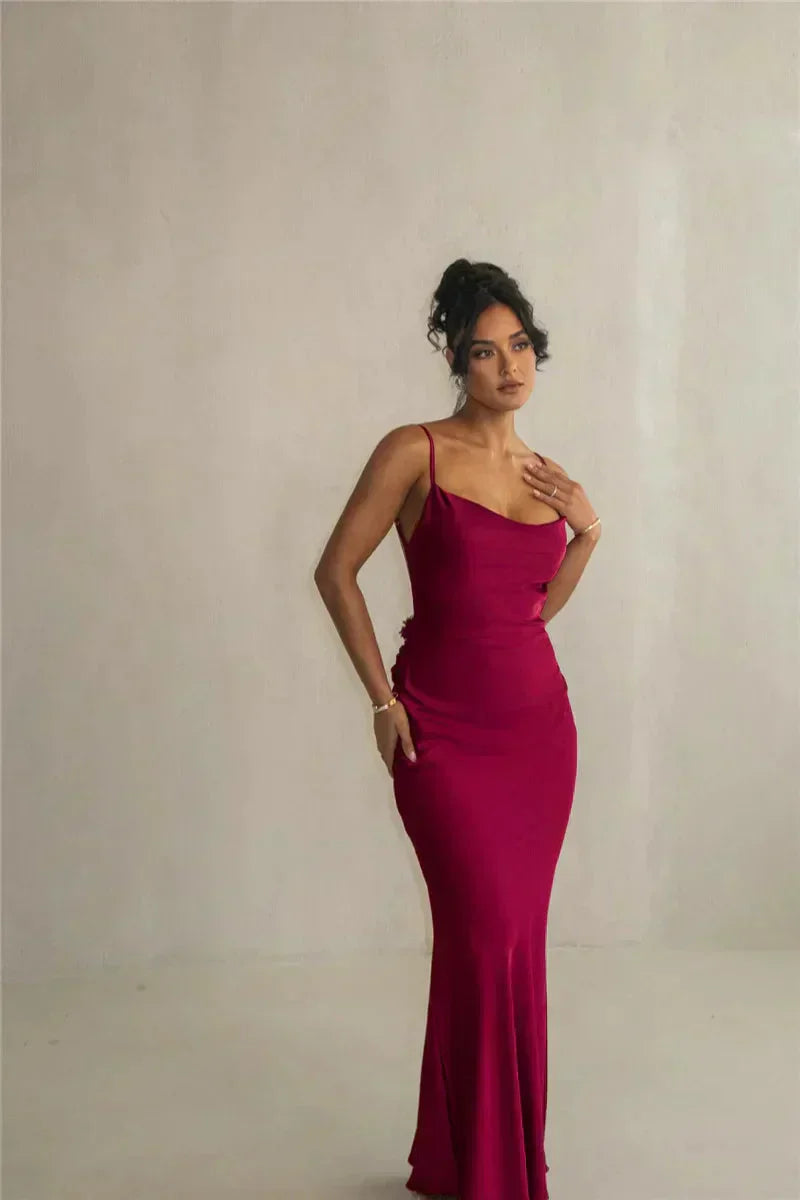 Cassiane - Kleid aus Satin mit Blumenmuster