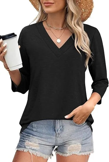 Carine - T-shirt mit V-Ausschnitt
