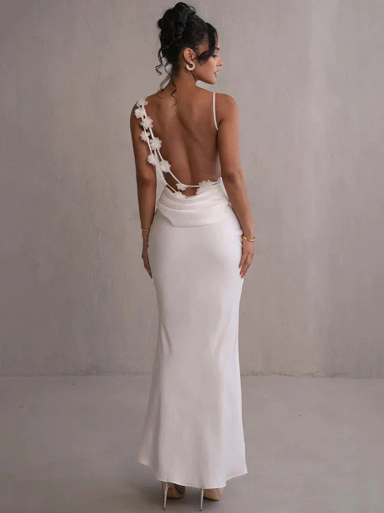 Cassiane - Kleid aus Satin mit Blumenmuster