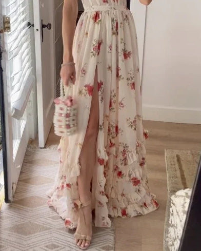 Marie - Maxi Kleid mit Blumenmuster