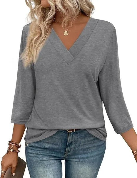 Carine - T-shirt mit V-Ausschnitt