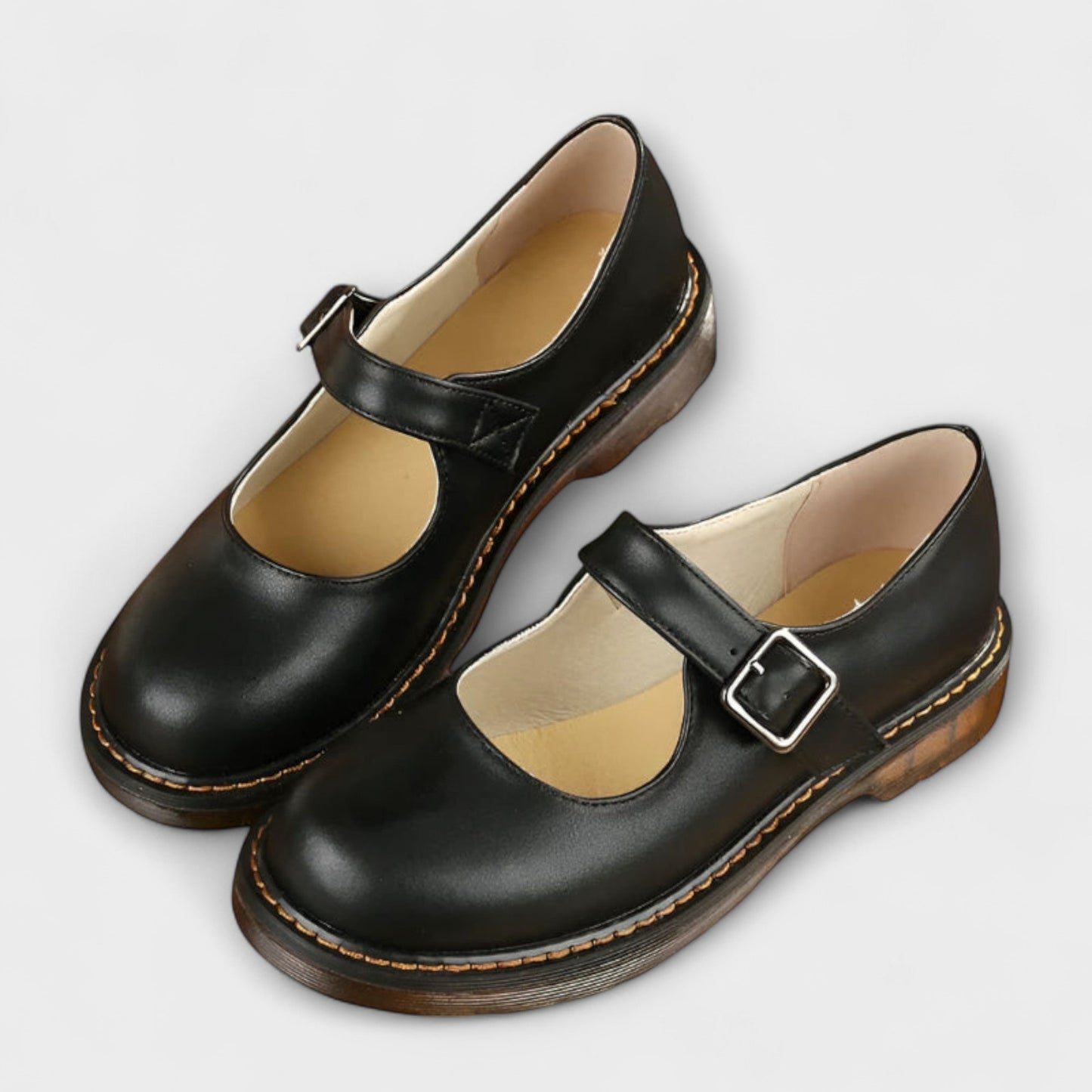 Marie - Vintage Schuhe für Damen - Klassische Schuhe mit Riemen und Komfortsohle