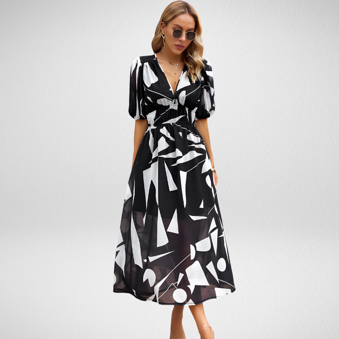 Melina - V-Ausschnitt Freizeitkleid
