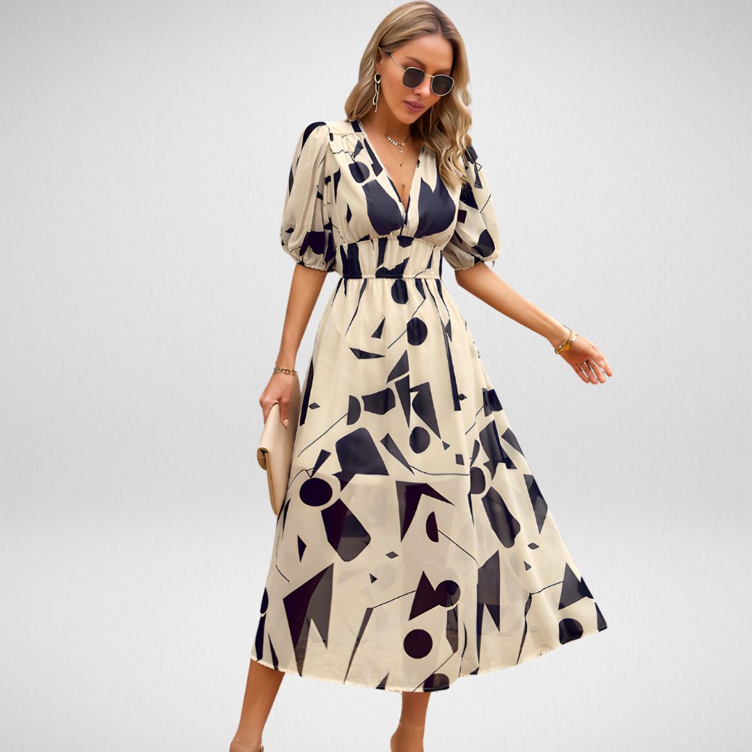 Melina - V-Ausschnitt Freizeitkleid