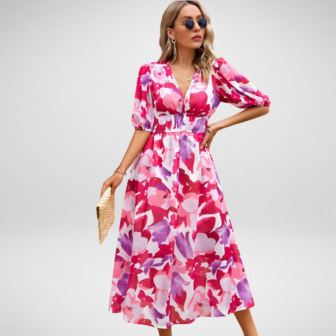 Melina - V-Ausschnitt Freizeitkleid