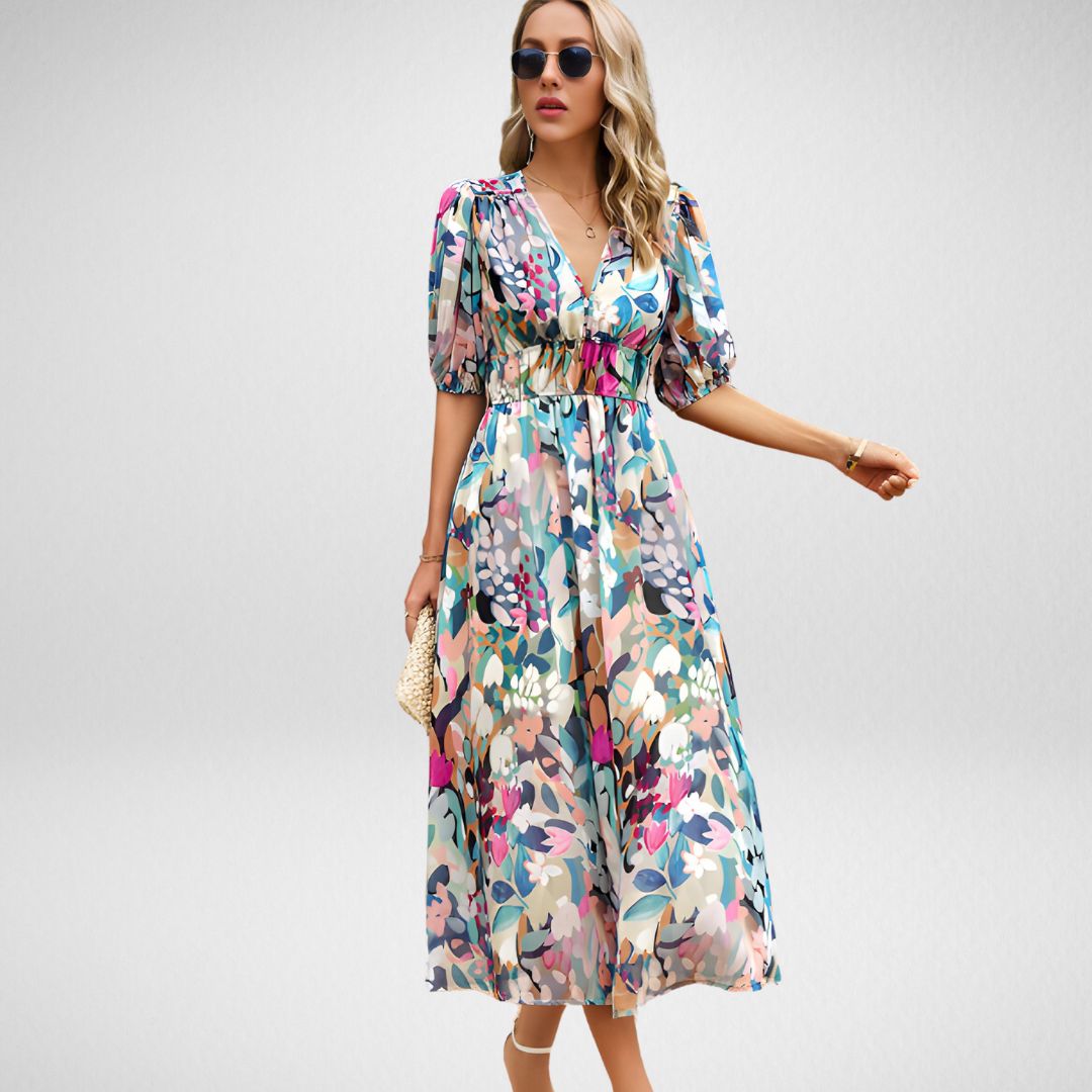 Melina - V-Ausschnitt Freizeitkleid