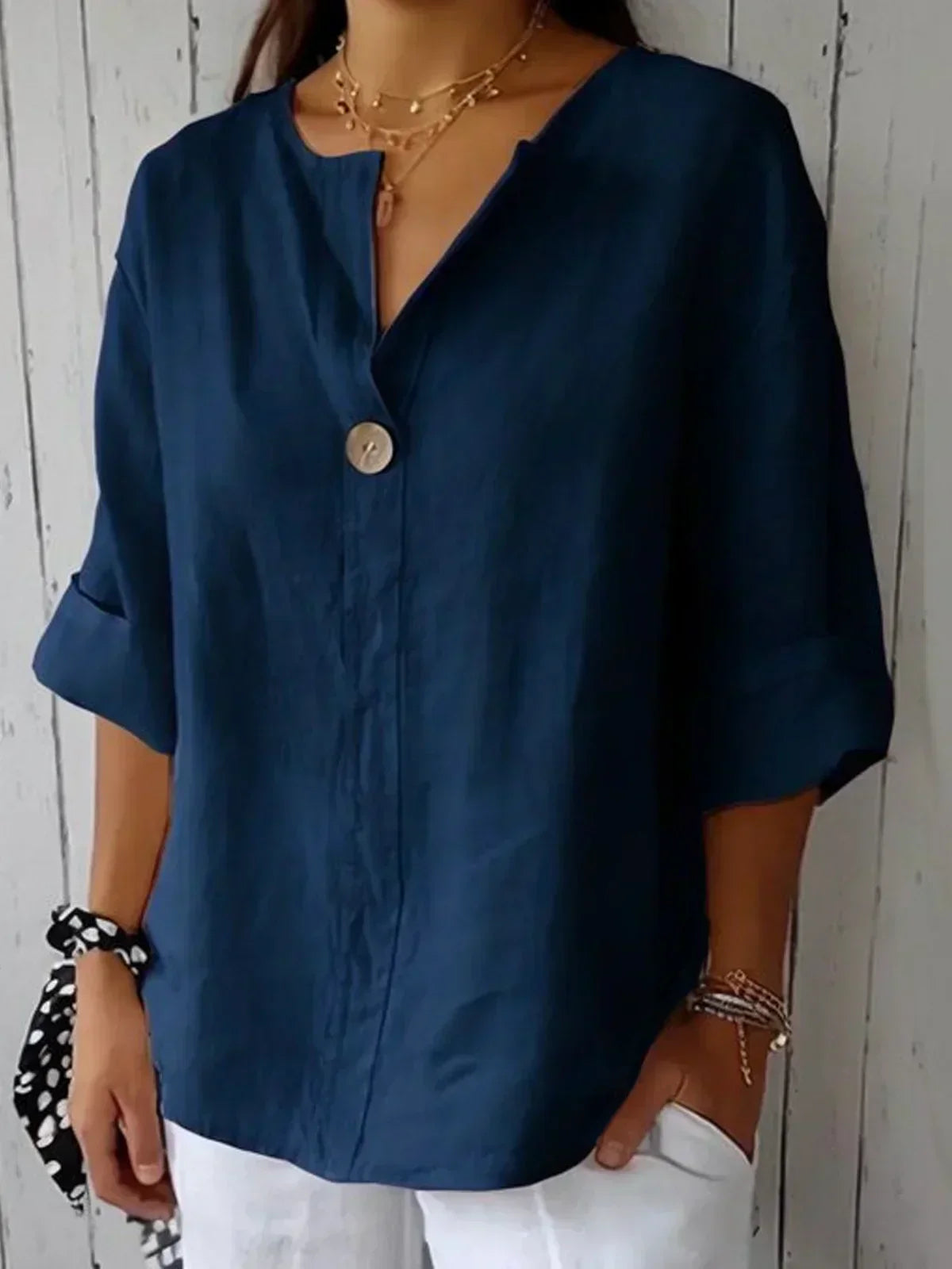 Laura - Lässige Bluse mit V-Ausschnitt