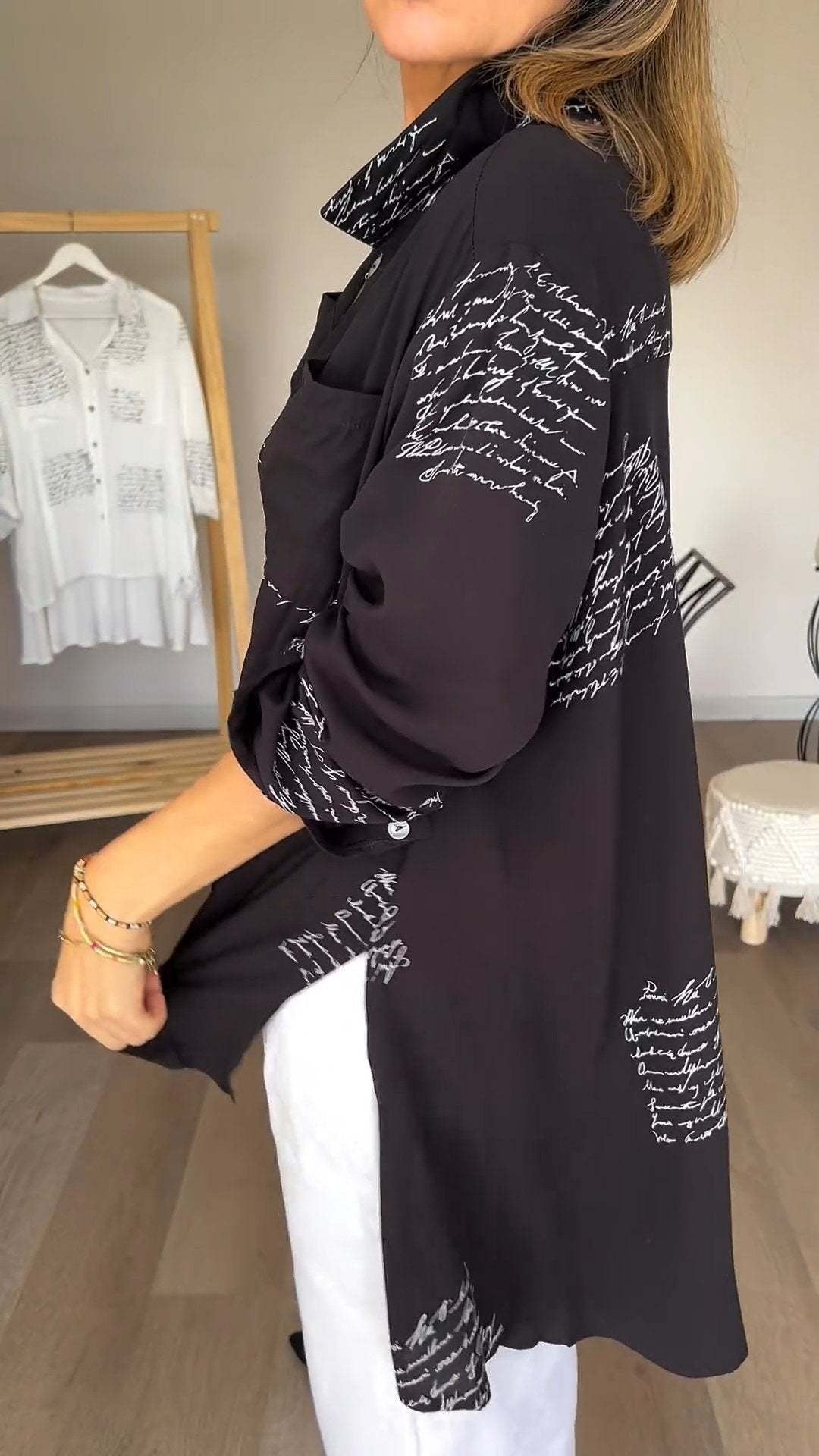 Leah - Handgeschriebenes Button-up-Hemd