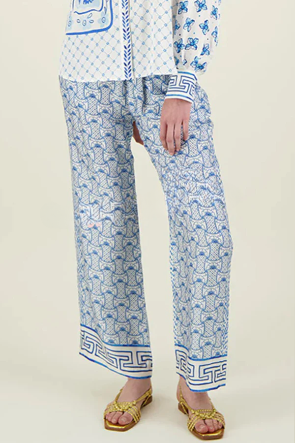 Einzigartige Dragon Print kurze Ärmel lockeres Shirt und elastische Taille Tasche Hosen Set