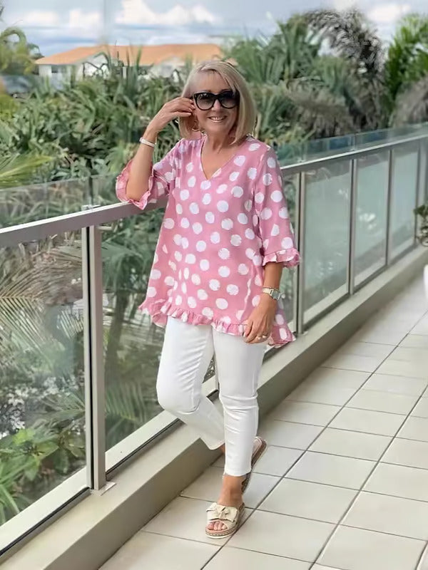 Melanie - Elegante Bluse mit V-Ausschnitt