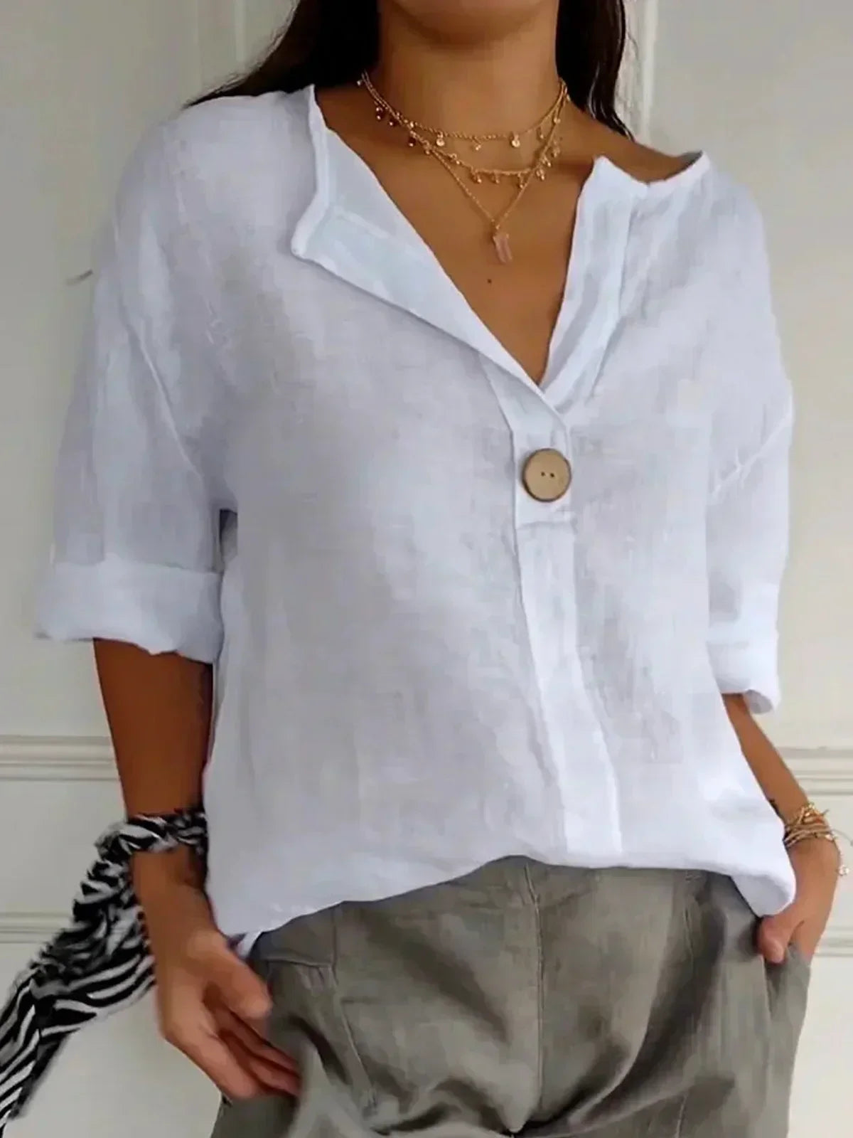 Laura - Lässige Bluse mit V-Ausschnitt