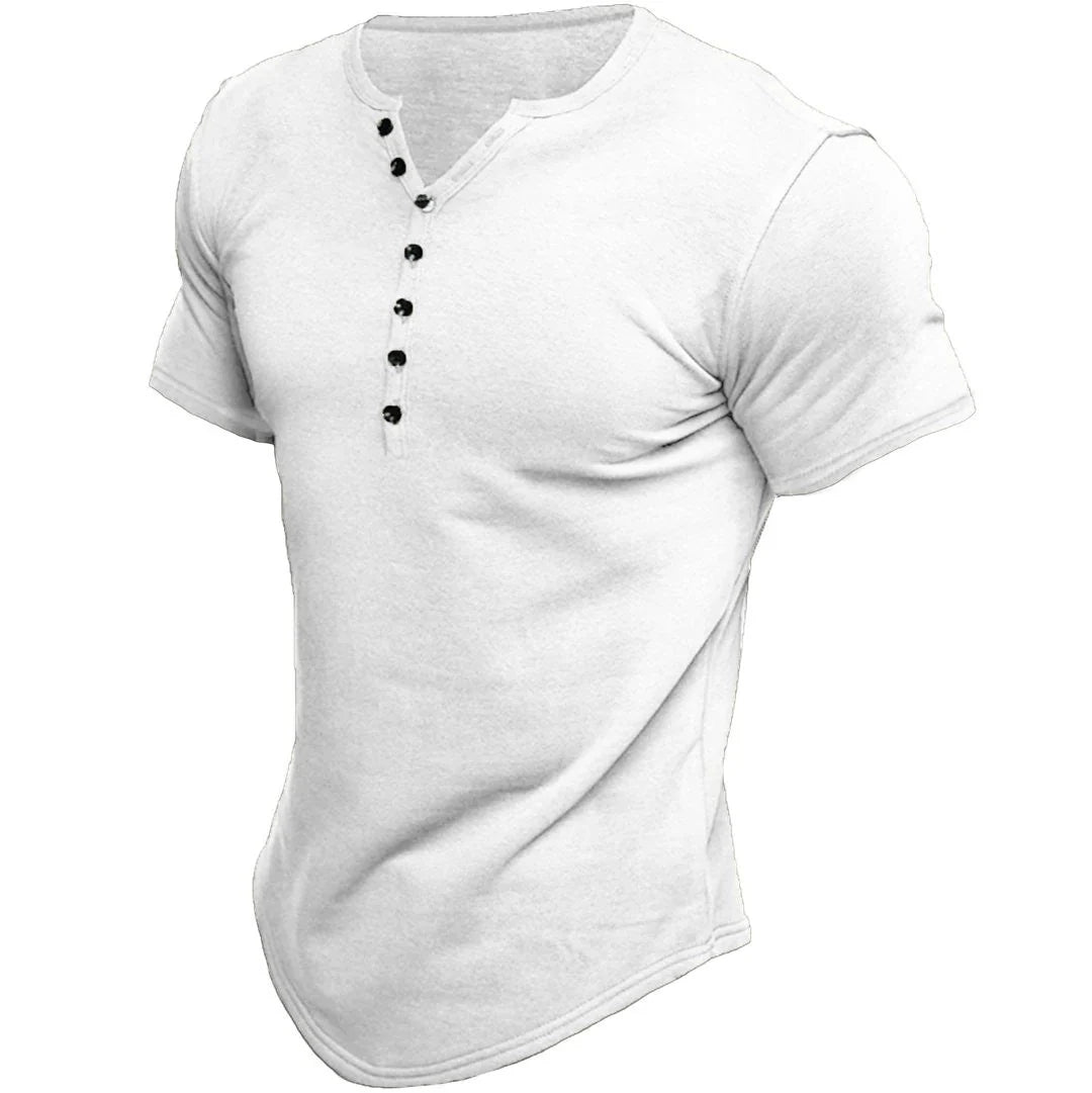 Chad - Stilvolles Henley-Shirt mit kurzen Ärmeln