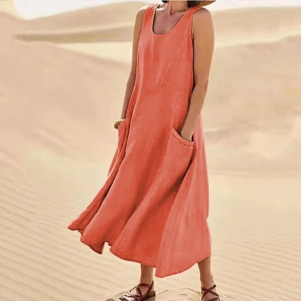 Lilly - Ärmelloses Kleid mit Taschen