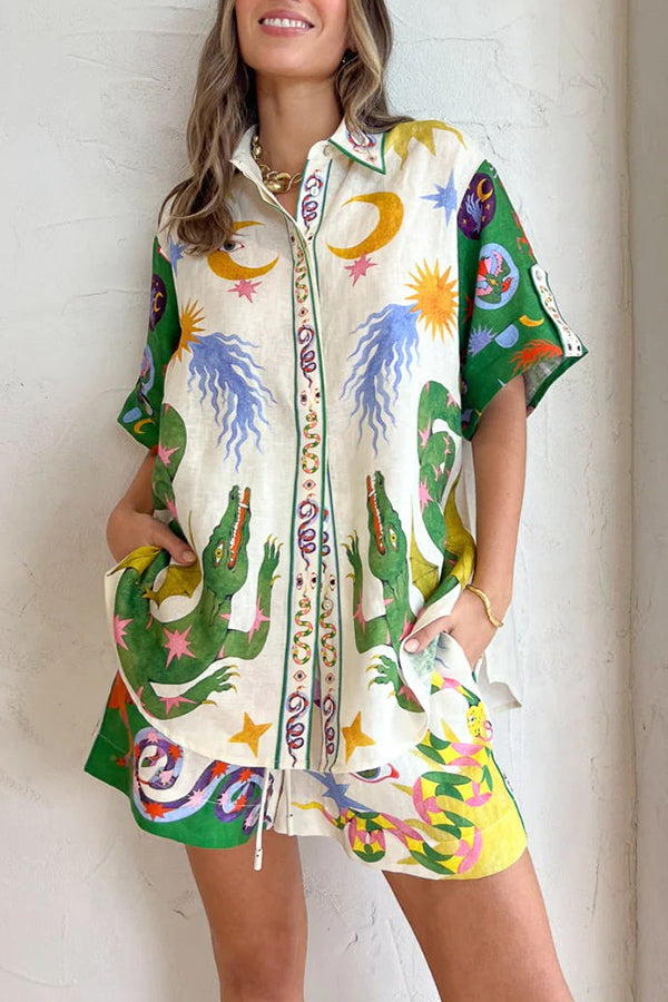 Days of Heaven - Linnenmix Unieke print