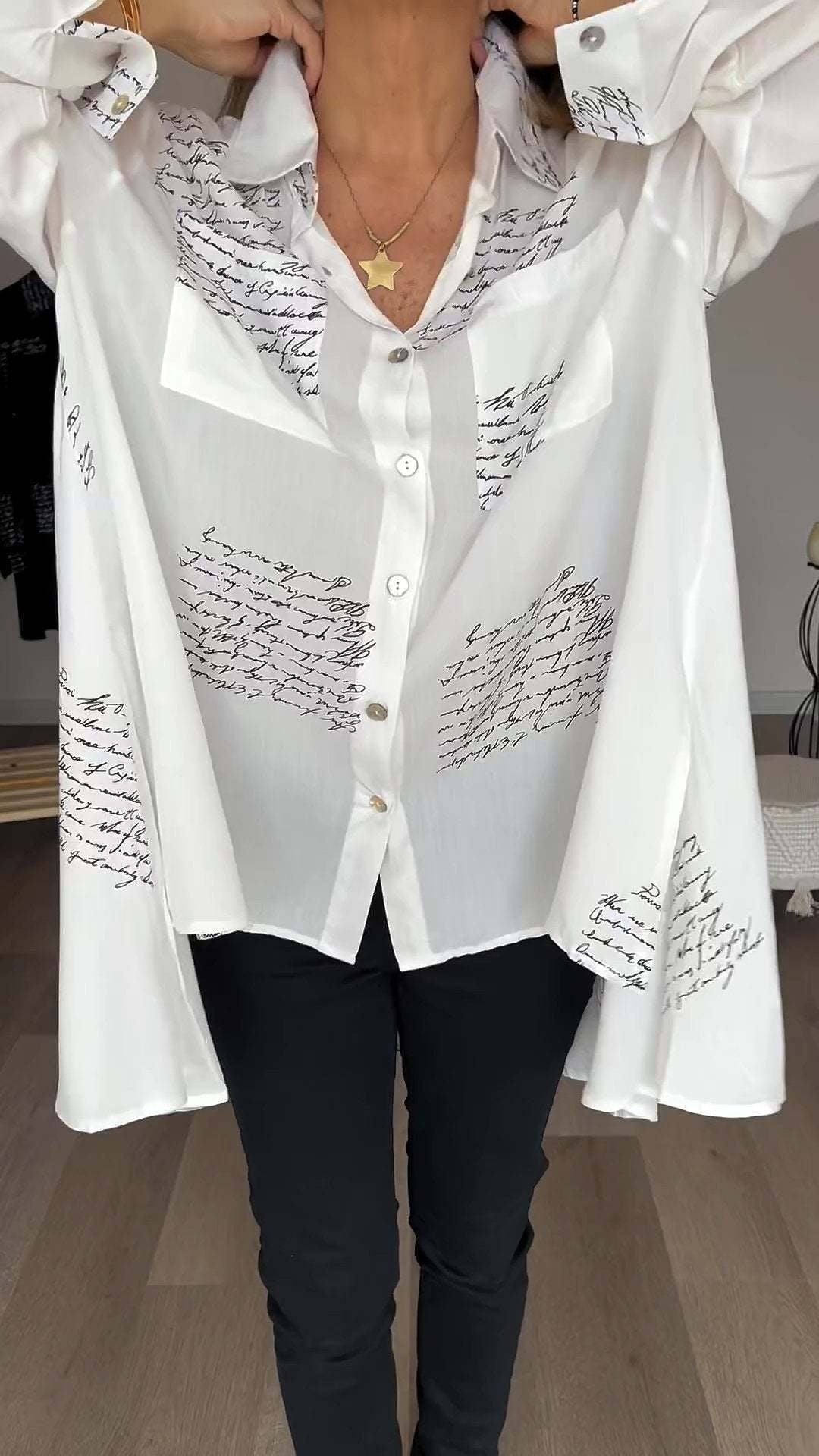 Leah - Handgeschriebenes Button-up-Hemd