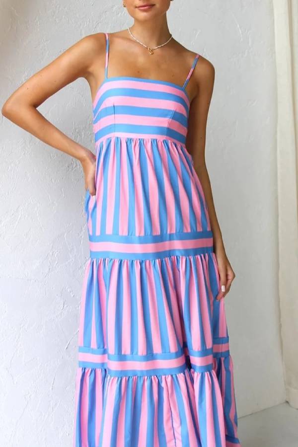 Candy Stripe Maxikleid