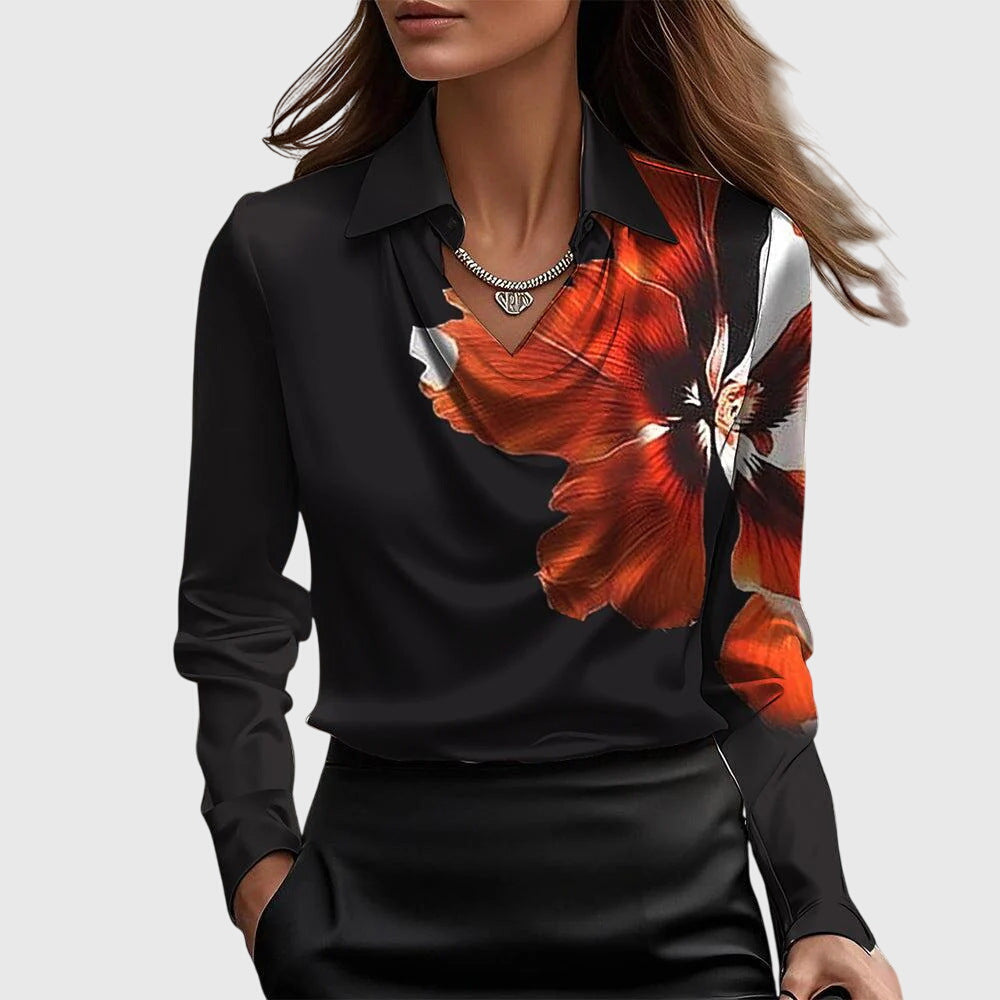 Lyn – Elegante Bluse aus glänzendem Satin