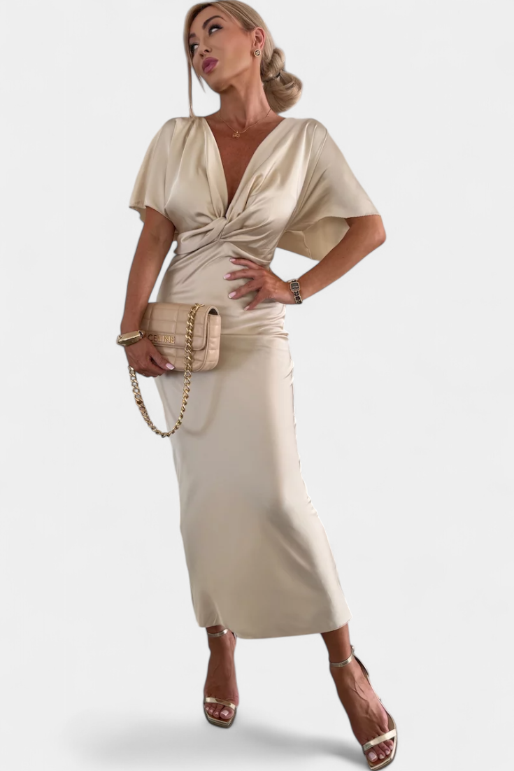 Emryn – Weiches Kleid mit gekreuztem Knoten