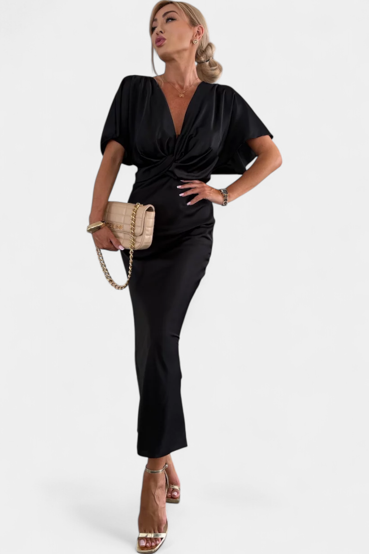 Emryn – Weiches Kleid mit gekreuztem Knoten