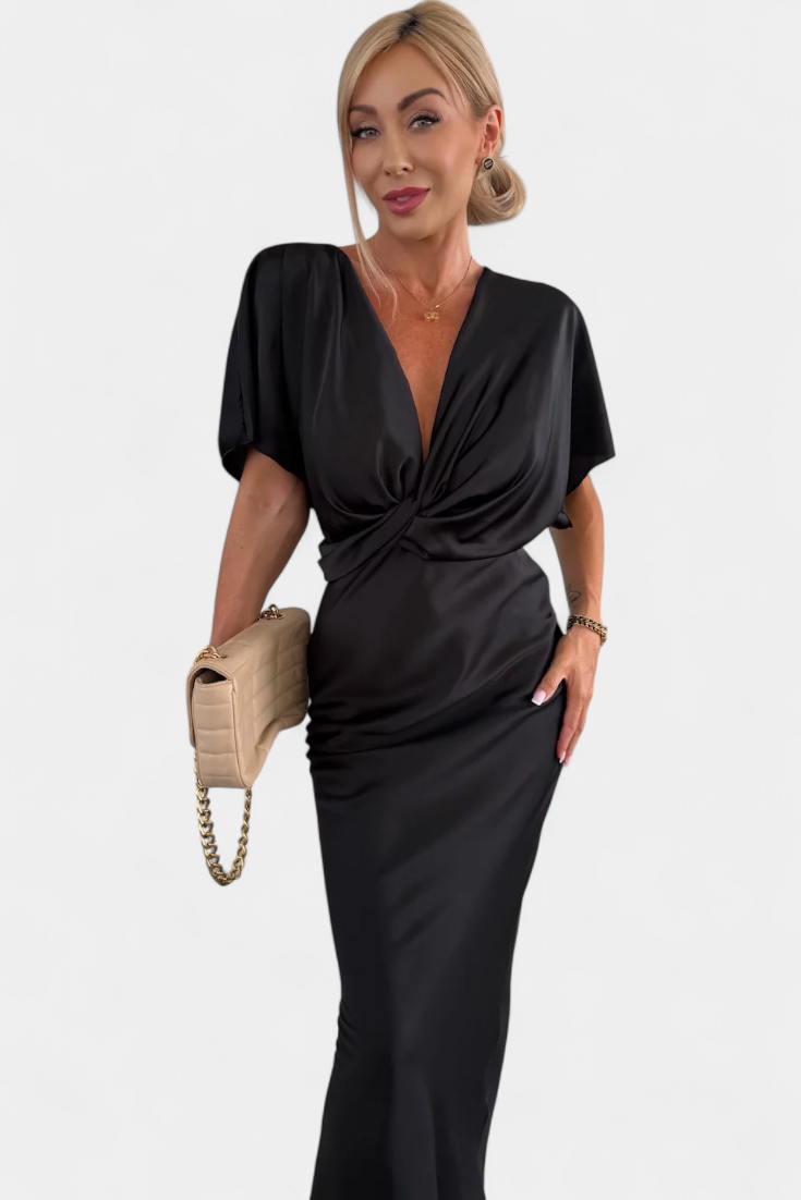 Emryn – Weiches Kleid mit gekreuztem Knoten