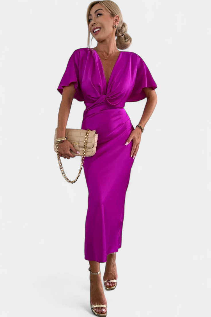 Emryn – Weiches Kleid mit gekreuztem Knoten