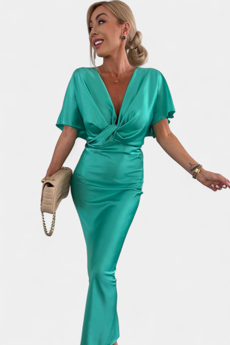 Emryn – Weiches Kleid mit gekreuztem Knoten