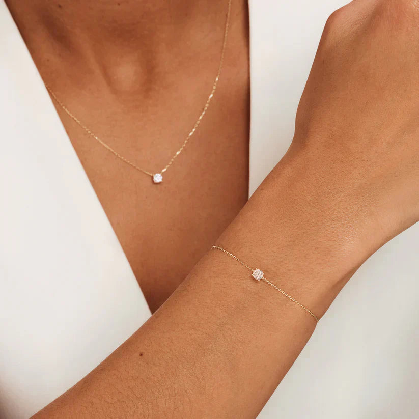 Cléa Moissanit Stein Set | 14k Gold