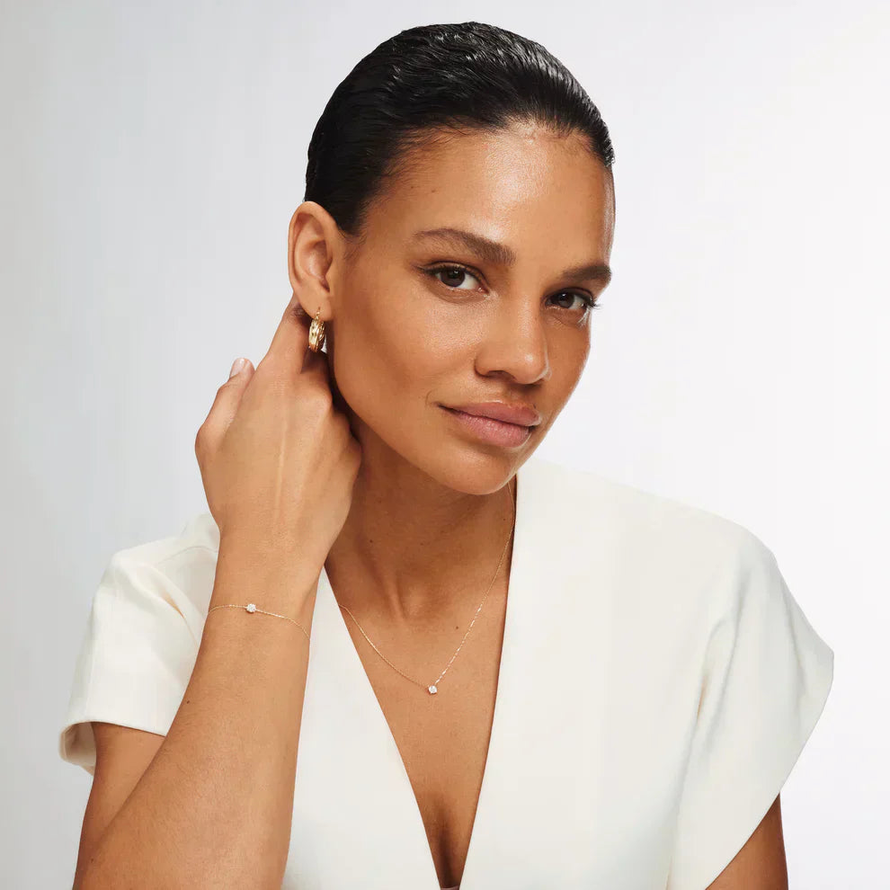 Cléa Moissanit Stein Set | 14k Gold