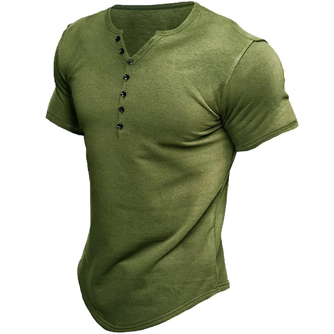 Chad - Stilvolles Henley-Shirt mit kurzen Ärmeln