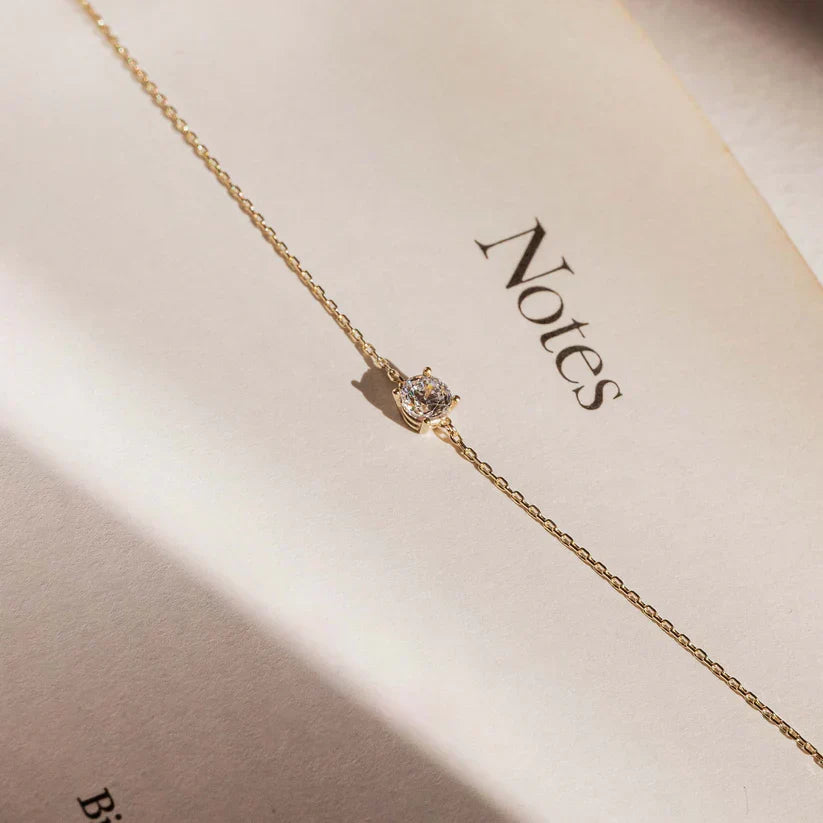 Cléa 14k Gold Moissanit-Stein-Armband