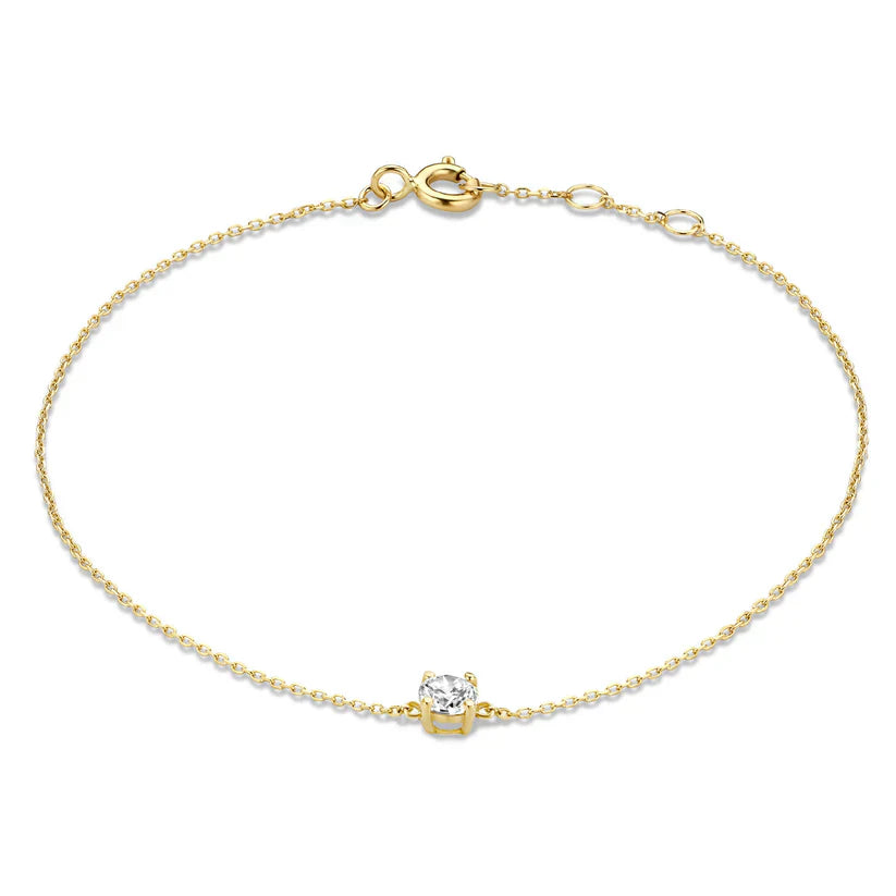 Cléa 14k Gold Moissanit-Stein-Armband