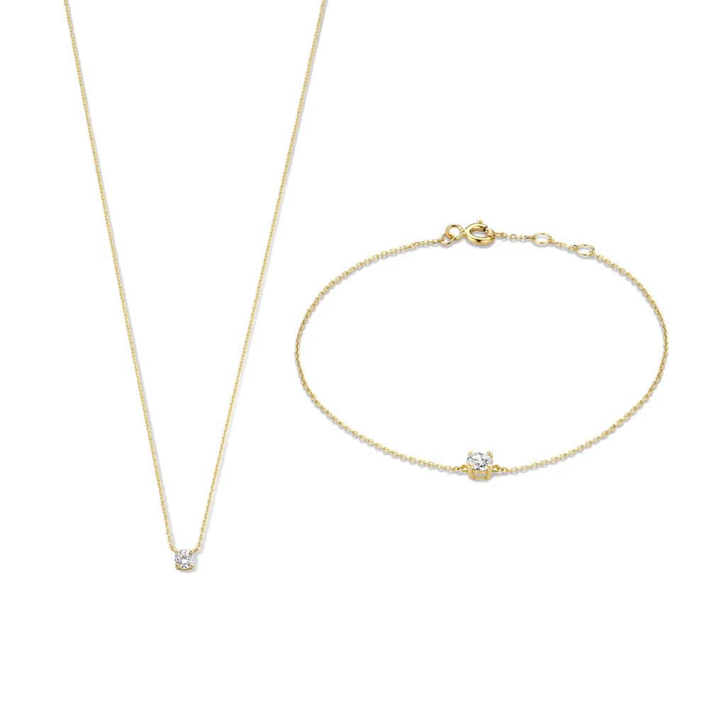 Cléa Moissanit Stein Set | 14k Gold