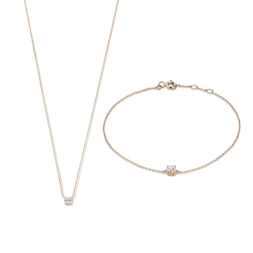 Cléa Moissanit Stein Set | 14k Gold