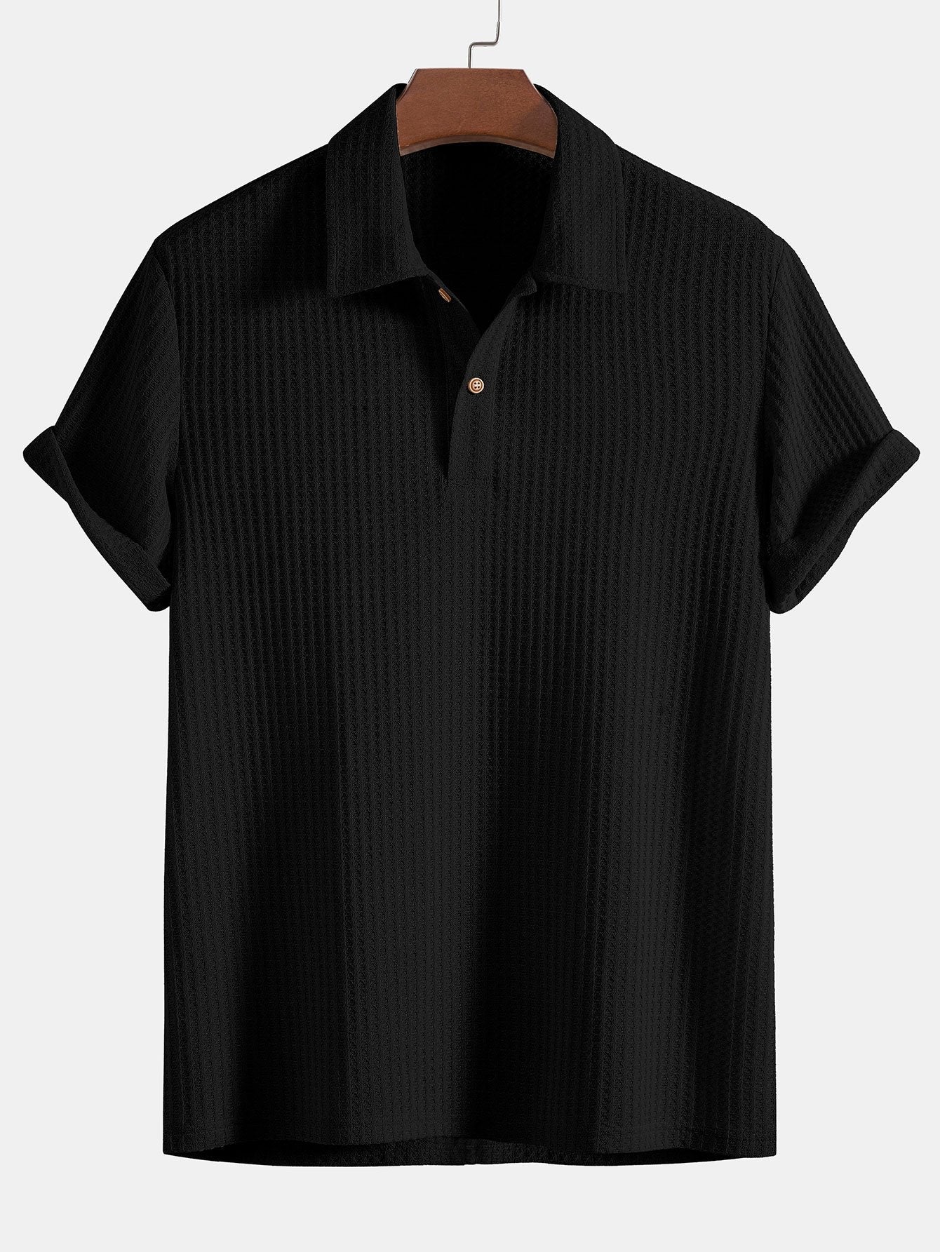 Gestricktes Waffel-Poloshirt