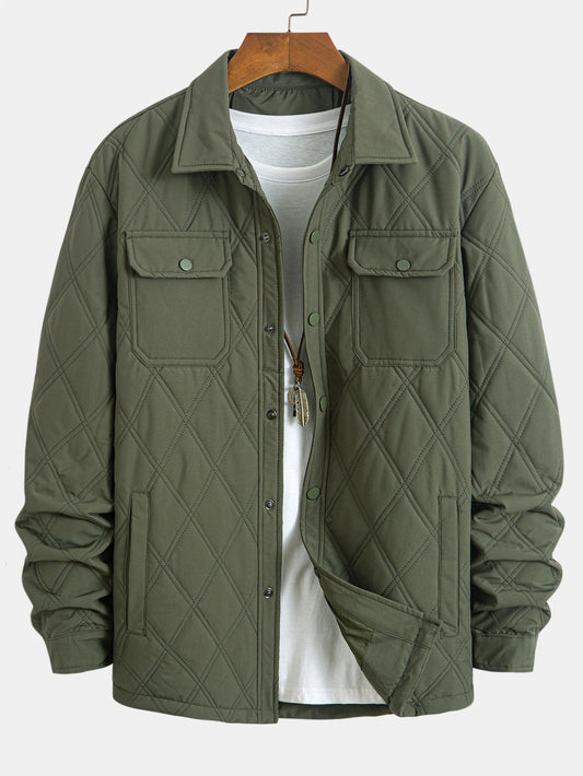 Gestepptes Overshirt mit Knöpfen