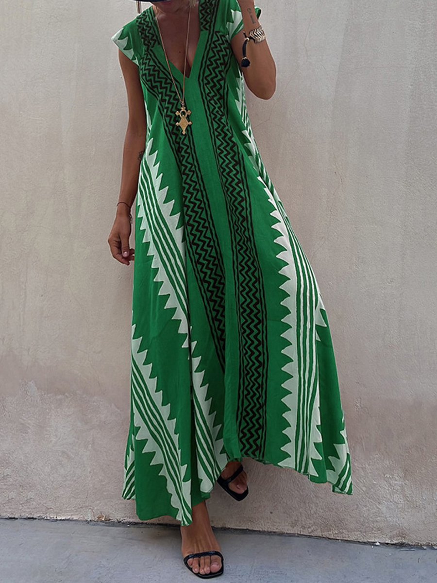 Boho | Ärmelloses Kleid mit V-Ausschnitt