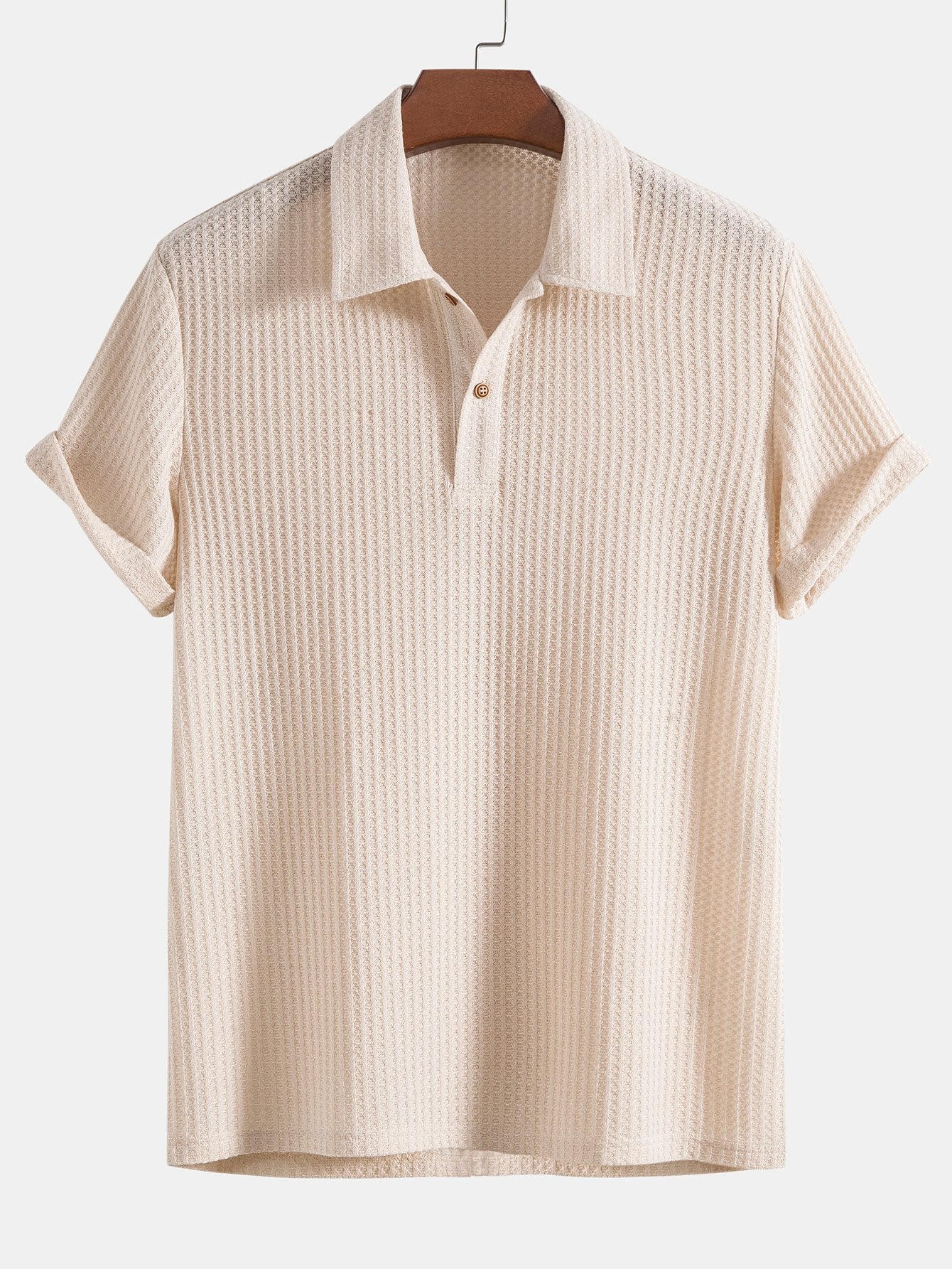 Gestricktes Waffel-Poloshirt