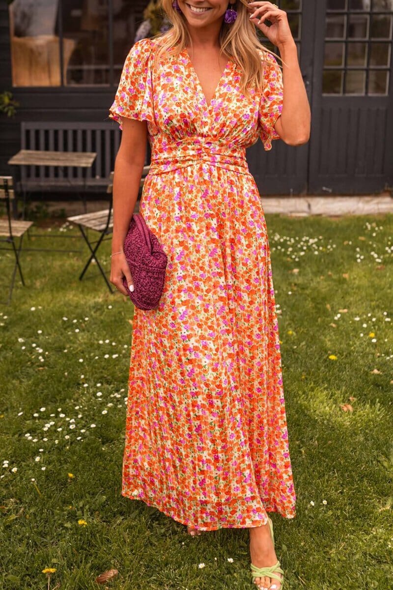 Sandra - Elegantes Maxikleid mit V-Ausschnitt