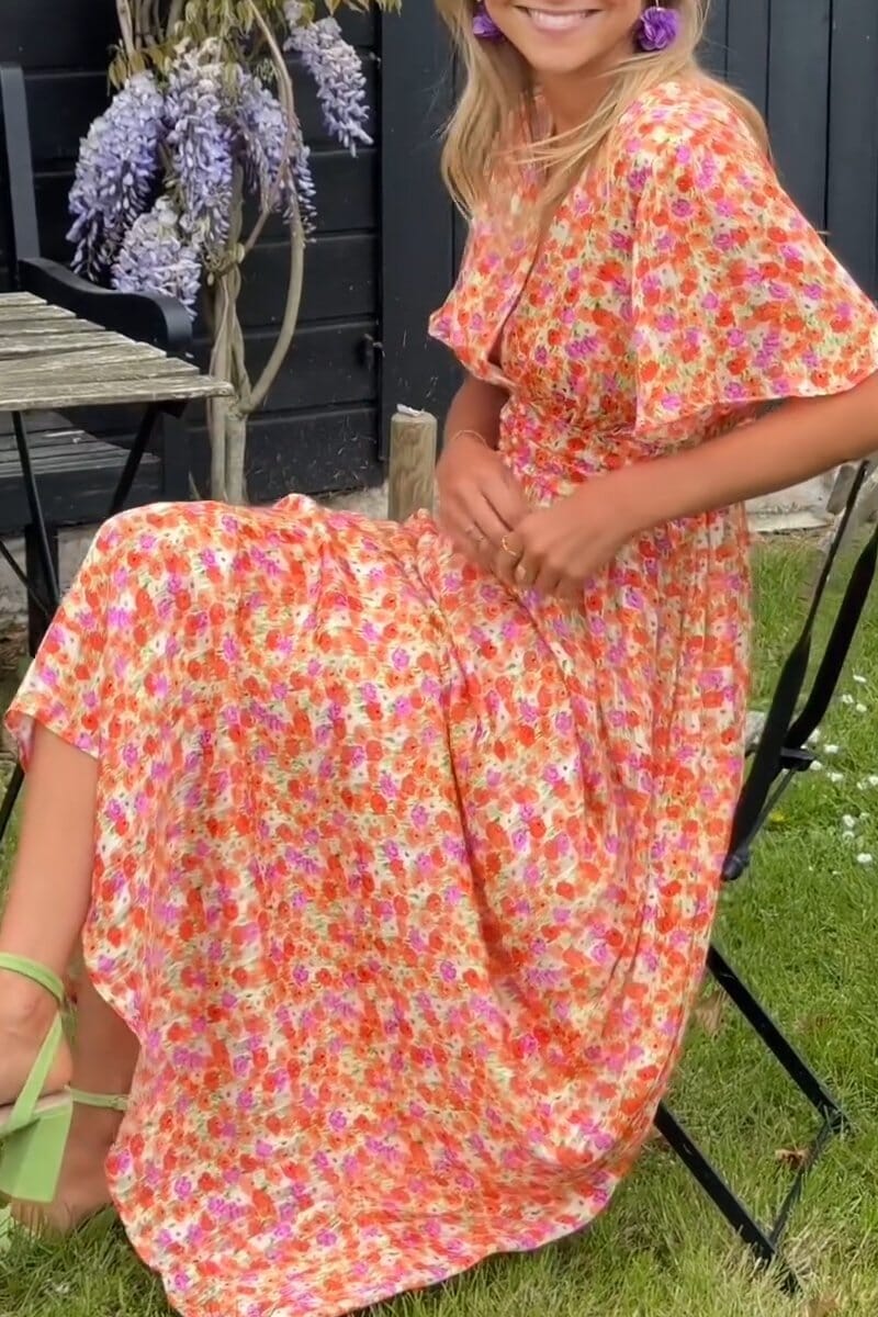 Sandra - Elegantes Maxikleid mit V-Ausschnitt