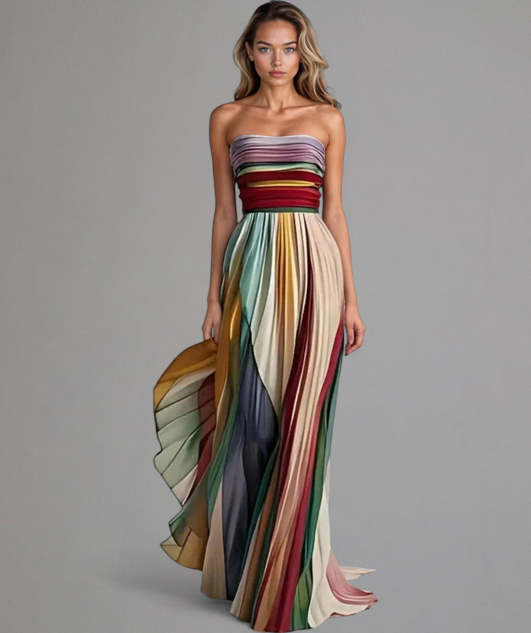 Elinas - Ärmelloses buntes Kleid Energiegeladen und elegant