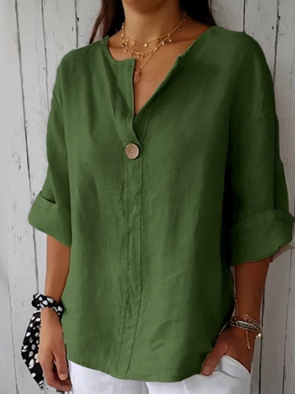 Laura - Lässige Bluse mit V-Ausschnitt