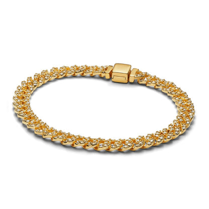 Moissanit Kubanisches Armband | Gold 18k