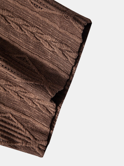 Geometrisches Jacquard-Ösen-Hemd im kubanischen Stil