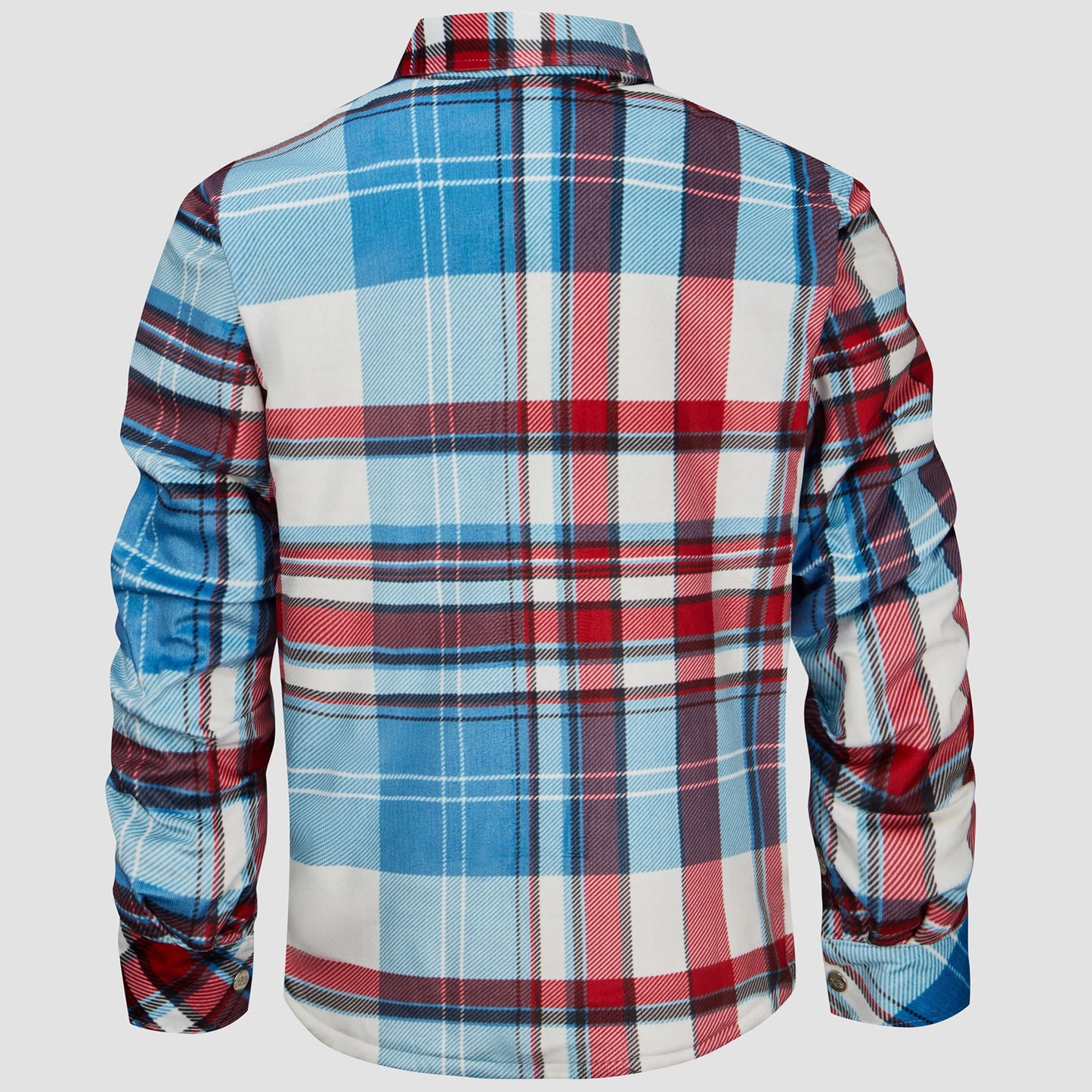 Rot-blau kariertes Flanellhemd mit Knopfleiste Jacke