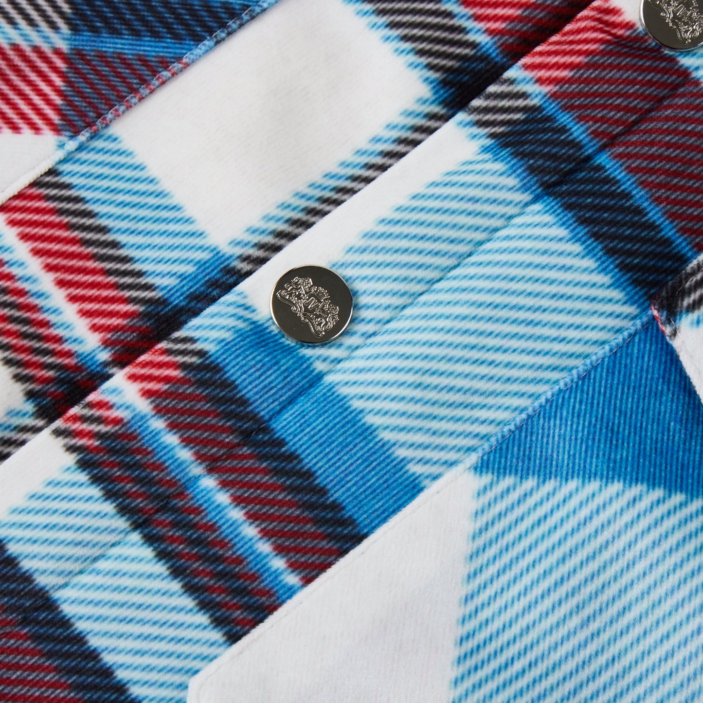 Rot-blau kariertes Flanellhemd mit Knopfleiste Jacke