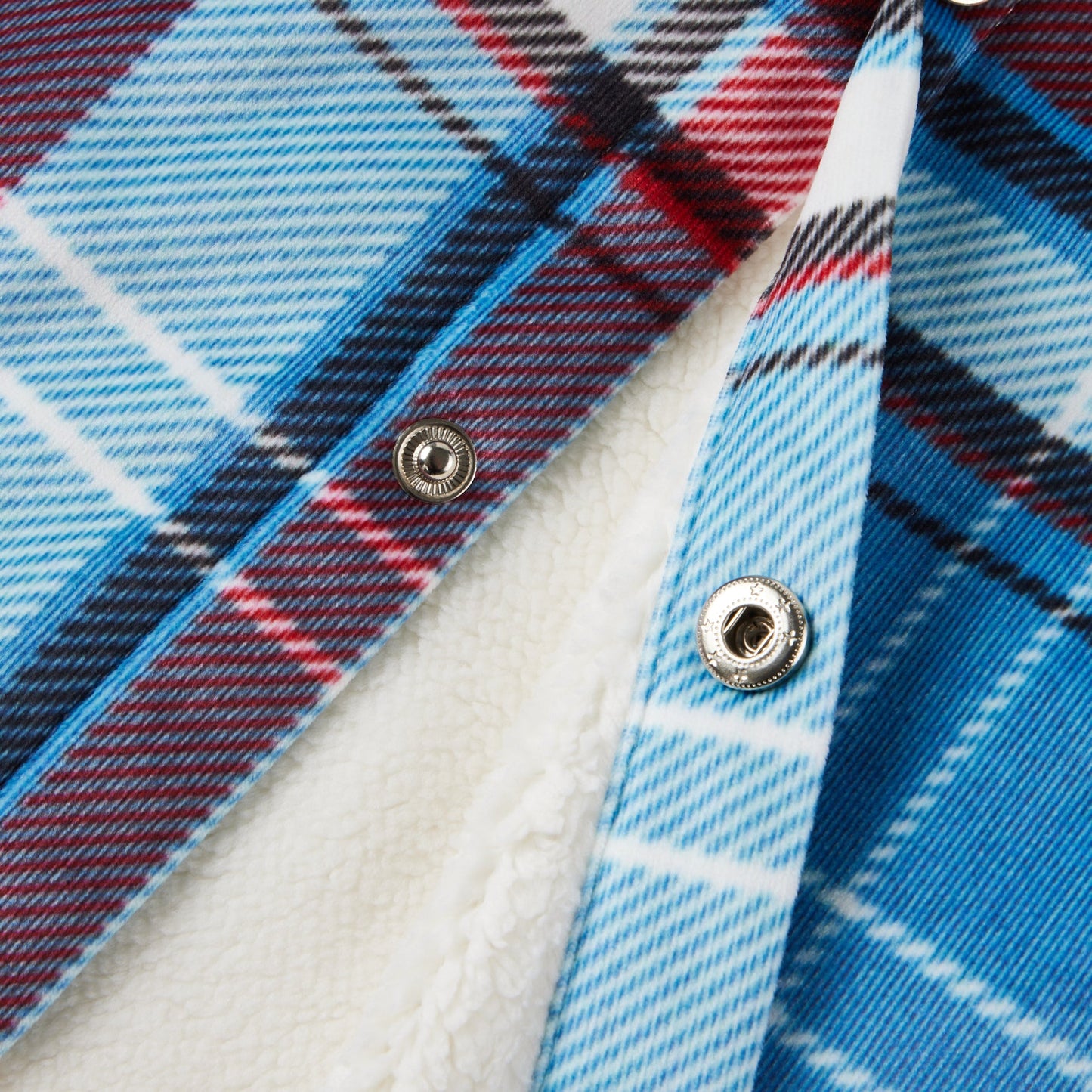 Rot-blau kariertes Flanellhemd mit Knopfleiste Jacke