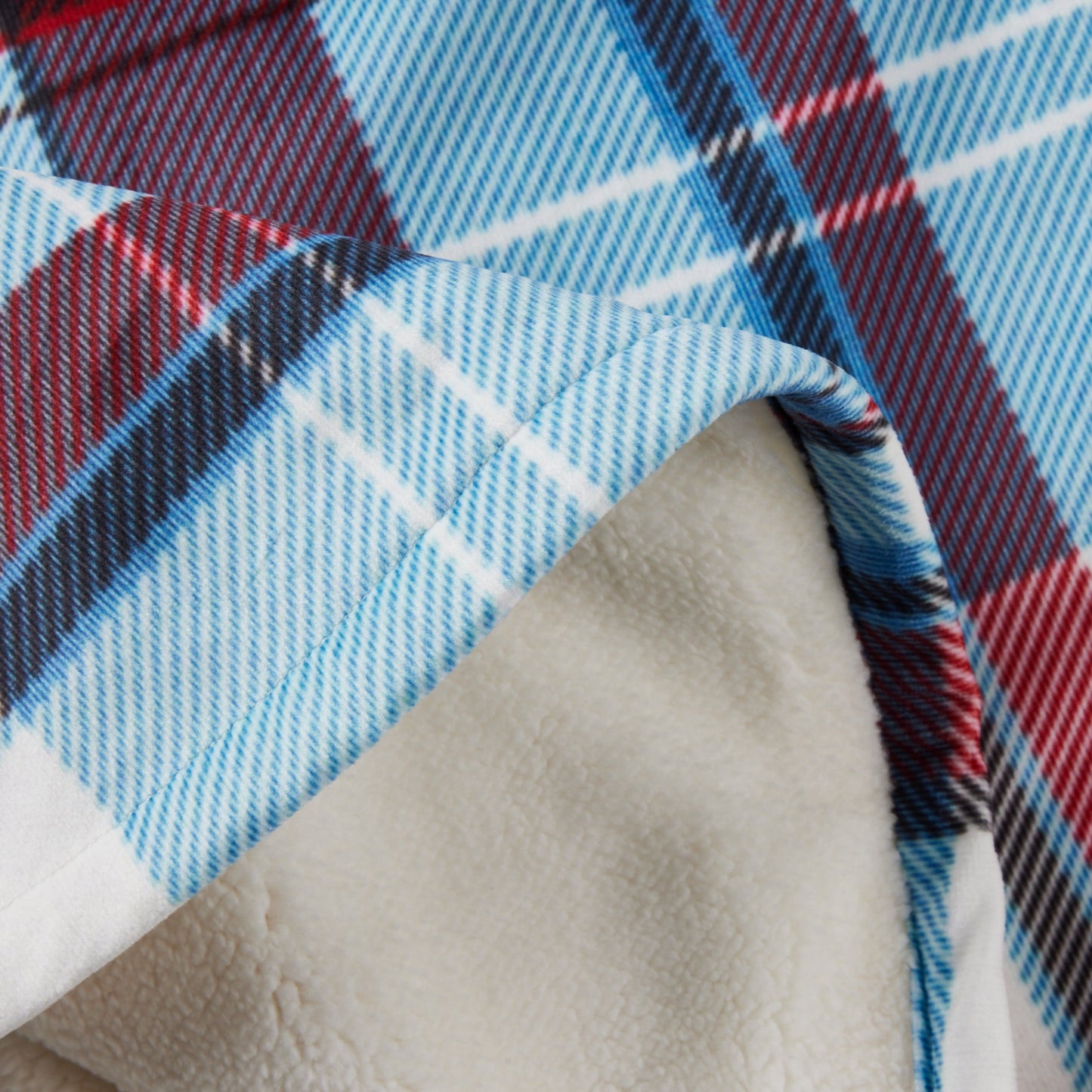 Rot-blau kariertes Flanellhemd mit Knopfleiste Jacke