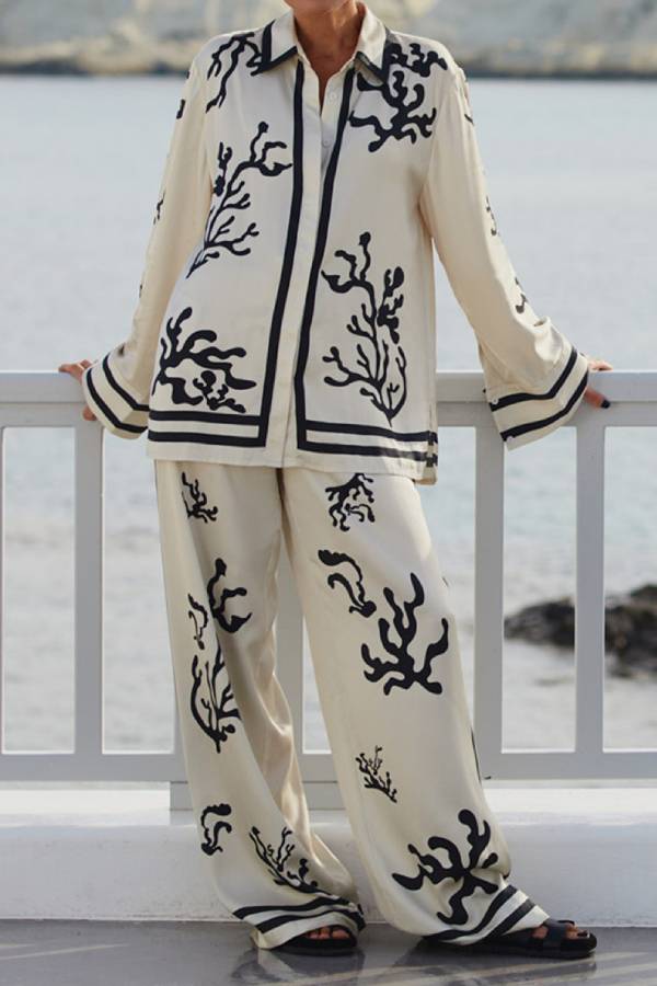 Schwarze Koralle Freizeit Zweiteiliges Set